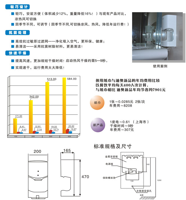 迪奥双面喷气式干手器,迪奥DH2630T干手器